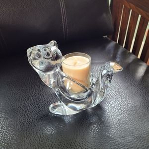 Squirrel Glass Candle Holder